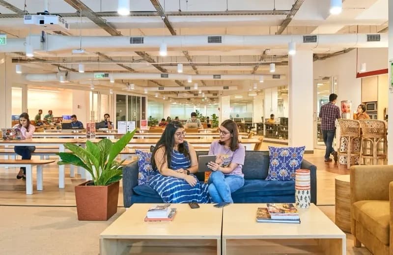 Team collaborating in a modern office